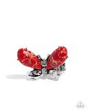 Paparazzi "Fluttering Fantasia" Red Ring Paparazzi Jewelry
