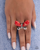 Paparazzi "Fluttering Fantasia" Red Ring Paparazzi Jewelry