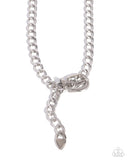 Paparazzi "Bold Buckle" Silver Necklace & Earring Set Paparazzi Jewelry