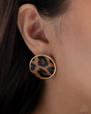 Paparazzi "Cheetah Centerpiece" Gold Post Earrings Paparazzi Jewelry
