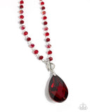 Paparazzi "Teardrop Tale" Red Necklace & Earring Set Paparazzi Jewelry