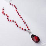 Paparazzi "Teardrop Tale" Red Necklace & Earring Set Paparazzi Jewelry