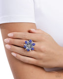 Paparazzi "Petaled Premonition" Blue Ring Paparazzi Jewelry
