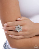 Paparazzi "Petaled Premonition" White Ring Paparazzi Jewelry