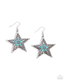Paparazzi "Sheriff Santa Fe" Blue Earrings Paparazzi Jewelry