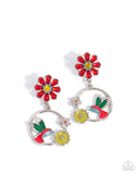 Paparazzi "Tropical Tapestry" Red Post Earrings Paparazzi Jewelry