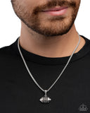 Paparazzi "Football Frenzy" Silver Mens Urban Necklace Unisex Paparazzi Jewelry