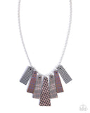 Paparazzi "Pleasing Plaid" Brown Necklace & Earring Set Paparazzi Jewelry
