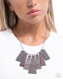 Paparazzi "Pleasing Plaid" Brown Necklace & Earring Set Paparazzi Jewelry