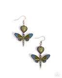 Paparazzi "Dragonfly Devotion" Green Earrings Paparazzi Jewelry