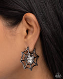 Paparazzi "Spiderweb Showcase" Black Post Earrings Paparazzi Jewelry
