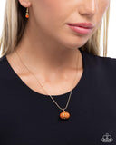 Paparazzi "Pumpkin Panache" Orange Necklace & Earring Set Paparazzi Jewelry