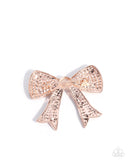 Paparazzi "Bow Bravado" Rose Gold Brooch Pin Paparazzi Jewelry