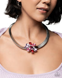 Paparazzi "Forward Florals" Multi Choker Necklace & Earring Set Paparazzi Jewelry