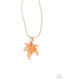 Paparazzi "Leafy Lullaby" Orange Necklace & Earring Set Paparazzi Jewelry