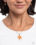 Paparazzi "Leafy Lullaby" Orange Necklace & Earring Set Paparazzi Jewelry