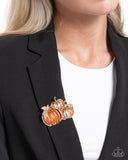 Paparazzi "Pumpkin Pattern" Orange Brooch Pin Paparazzi Jewelry