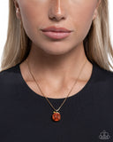 Paparazzi "Picturesque Pumpkin" Orange Necklace & Earring Set Paparazzi Jewelry
