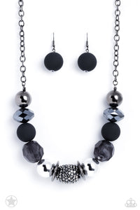 Paparazzi "A Warm Welcome" Black Necklace & Earring Set Paparazzi Jewelry