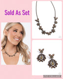 Paparazzi "Whimsical Delight & Content" Brass Necklace & Earring Set Paparazzi Jewelry
