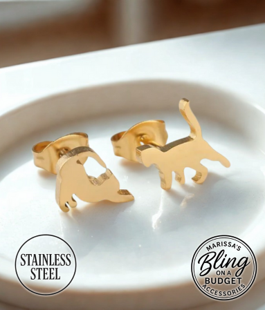 CAT 18K GOLD PLATED EARRINGS Paparazzi Jewelry