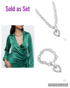 Paparazzi "Affectionate Assist & Assembly" Blue Necklace & Bracelet Jewelry Set Paparazzi Jewelry