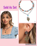 Paparazzi "Cactus Cascade & Cause" Brown Necklace & Post Earrings Jewelry Set Paparazzi Jewelry