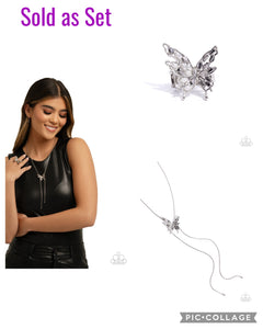 Paparazzi "Hopeful Hierarchy Aerial Allure" Necklace & Ring Jewelry Set Paparazzi Jewelry