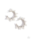 Paparazzi "Elite Expense" White Post Earrings Paparazzi Jewelry