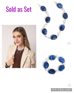 Paparazzi "Selective Socialite & Slay" Blue Necklace & Bracelet Jewelry Set Paparazzi Jewelry