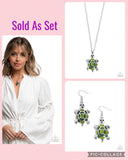 Paparazzi "Turtle Tale & Tradition" Green Necklace & Earring Jewelry Set Paparazzi Jewelry