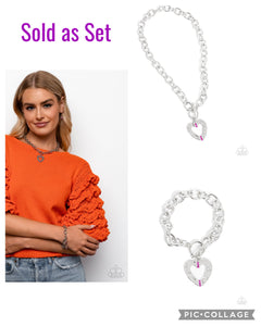 Paparazzi "Affectionate Assist & Assembly" Pink Necklace & Bracelet Jewelry Set Paparazzi Jewelry