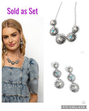 Paparazzi "Palm Tree Promenade & Promise" White Necklace & Earring Jewelry Set Paparazzi Jewelry