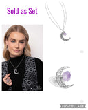 Paparazzi "Crescent Charm & Planetary Perfection" Purple Necklace & Ring Jewelry Set Paparazzi Jewelry