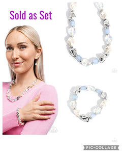 Paparazzi "Frenetic Feeling & Fantasy" Blue Necklace & Bracelet Jewelry Set Paparazzi Jewelry