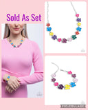 Paparazzi "French Floral & Candid Color" Purple Necklace & Bracelet Jewelry Set Paparazzi Jewelry