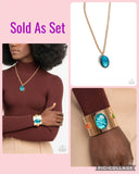 Paparazzi "Rule the Light & Fight" Blue Necklace & Bracelet Jewelry Set Paparazzi Jewelry