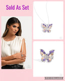 Paparazzi "Aesthetic & Aerial Admittance" Purple Necklace & Ring Jewelry Set Paparazzi Jewelry