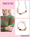 Paparazzi "Dumbfounding Decadence & Dazzle" Brown Necklace & Bracelet Set Paparazzi Jewelry