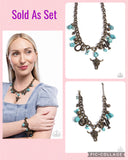 Paparazzi "Wild West Whimsy & Wardrobe" Brass Necklace & Bracelet Set Paparazzi Jewelry