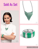 Paparazzi "Fashionable Fringe Colored Cameo" Necklace & Bracelet Jewelry Set Paparazzi Jewelry