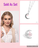 Paparazzi "Crescent Charm & Planetary Perfection" Pink Necklace & Ring Jewelry Set Paparazzi Jewelry
