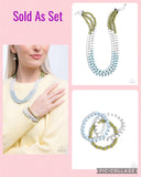 Paparazzi "Trendy Trio & Trifecta" Blue Necklace & Bracelet Jewelry Set Paparazzi Jewelry