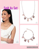 Paparazzi "Fairytale Fanfare & Flourish" Rose Gold Necklace & Bracelet Jewelry Set Paparazzi Jewelry