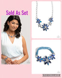 Paparazzi "Floral Feature & Factor" Blue Necklace & Bracelet Jewelry Set Paparazzi Jewelry