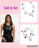 Paparazzi "Seesaw Statement & Shimmer" Purple Necklace & Bracelet Jewelry Set Paparazzi Jewelry