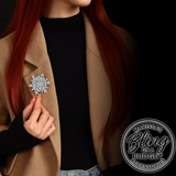 "Blizzard Beacon" White Brooch Pin Paparazzi Jewelry