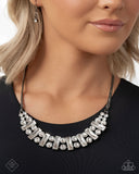 Paparazzi "Adorably Assertive" Black Fashion Fix Necklace & Earring Set