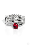 Paparazzi "Alternating Allure" Red Ring Paparazzi Jewelry