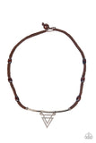 Paparazzi "Arrowed Admiral" Brown Urban Necklace Unisex Paparazzi Jewelry